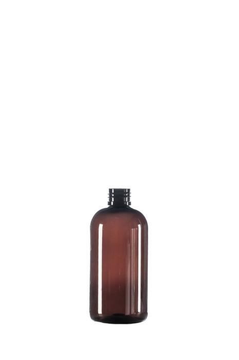 250ml Amber PET Boston Round Bottle, 24/410 Neck [BR2501AT-SP2]